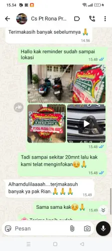 Testimonial Papan Bunga kediri